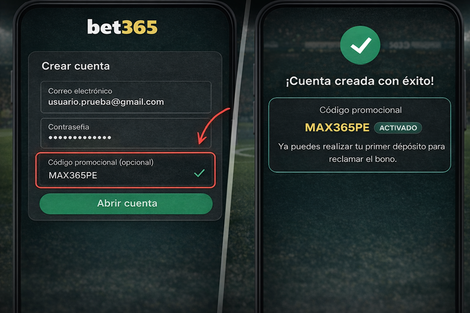 Formulario de registro desde la app ingresando el código