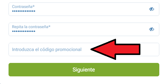 1Xbet Introduce el código promocional en el campo correspondiente.