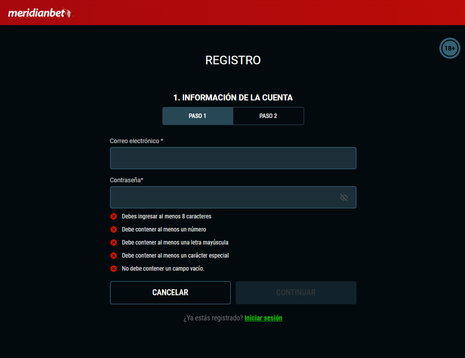 Meridianbet registro