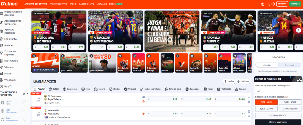 código promocional de Betano en Perú