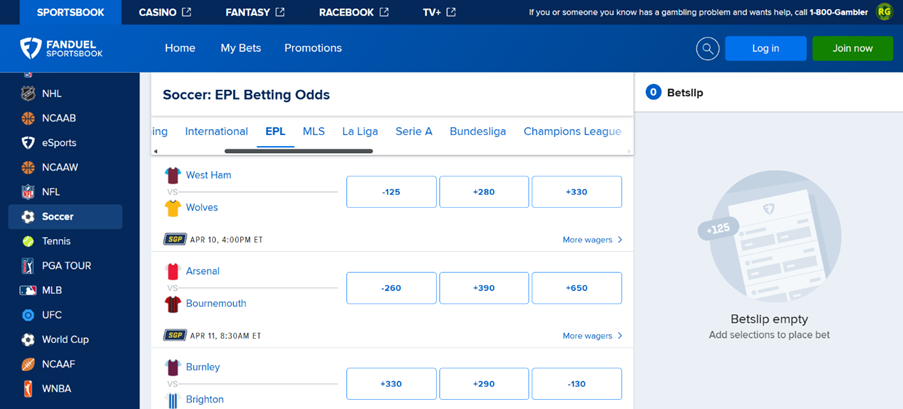 FanDuel Soccer Betting Guide