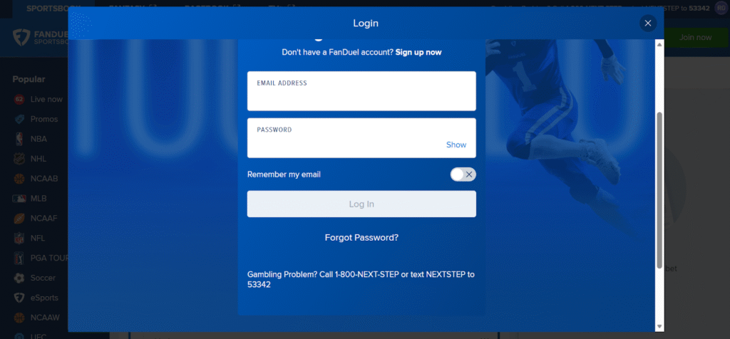 How to bet on FanDuel
login