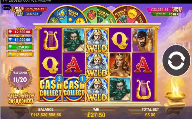 Sky Bet Casino Games Feature #1- Age of Gods: Cash Collect