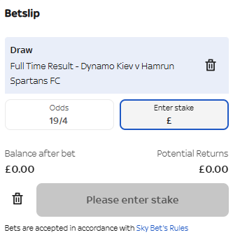 How To Place Bets at Sky Bet
betslip
