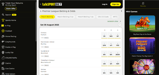 talksportbet premier league bets page