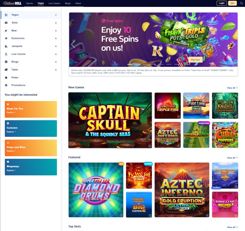 William Hill Casino page