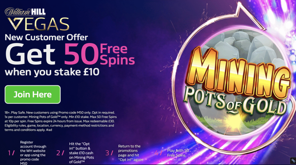 William hill casino offer free spins