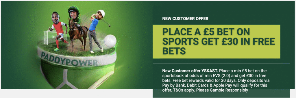 paddy power welcome offer bet 5 get 30