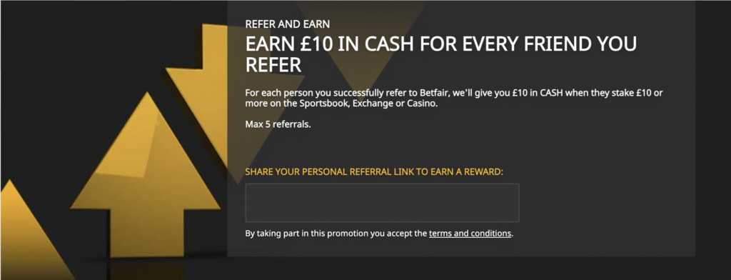 betfair existing customer offer refer and earn