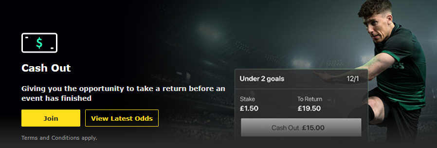 bet365 Football Betting Features
Cash Out Button