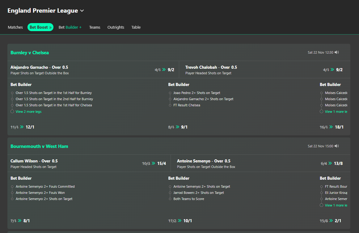 bet365 Football Odds