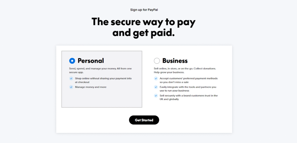 Creating a PayPal Account
the secure way to pay and get paid