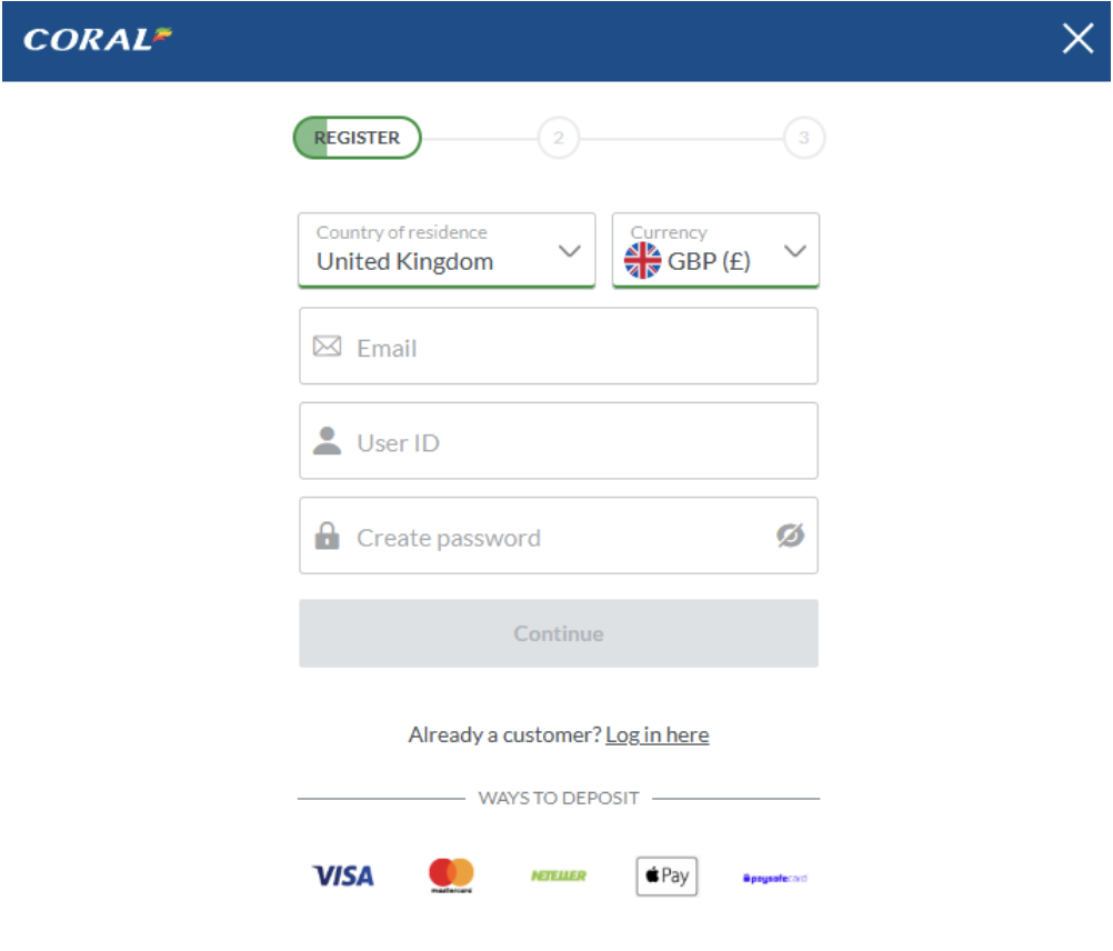 coral registration form