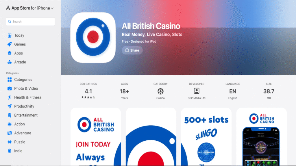 All British Casino Mobile App: Features and experience