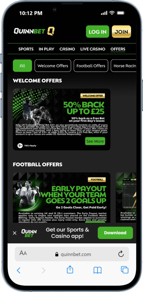 Quinnbet Welcome Bonus