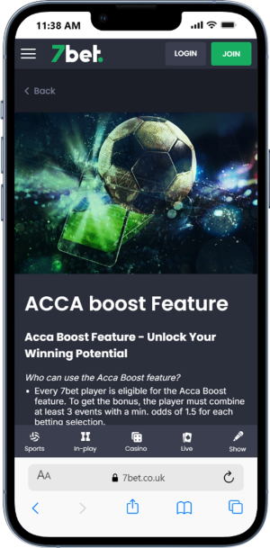7bet Existing Customers Offers
ACCA Boost