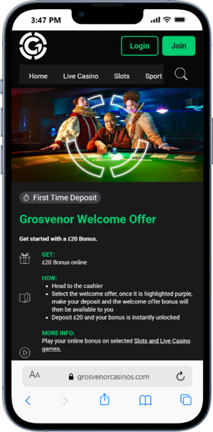 Grosvenor Casino Sign-Up Offer Explained