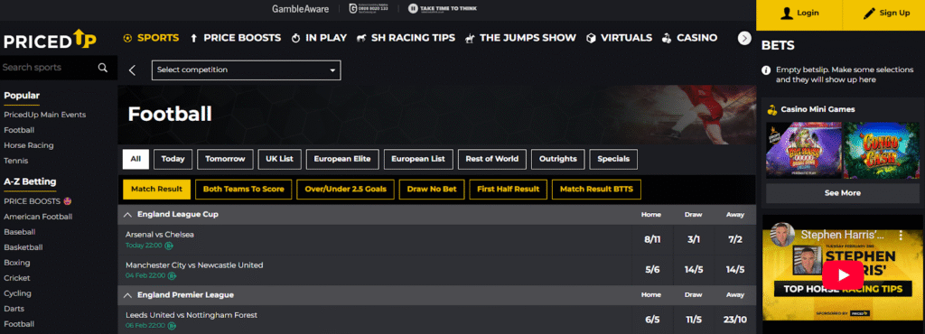 PricedUP Sports Betting