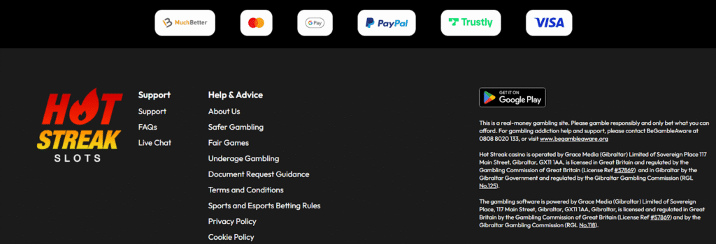 Hot Streak Payment Methods