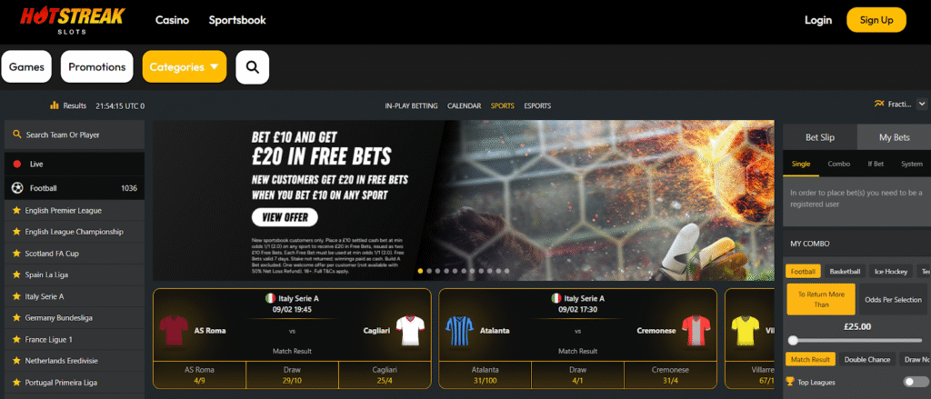 Hot Streak Sign Up Offer: Bet &pound;10 Get &pound;20 in Free Bets 