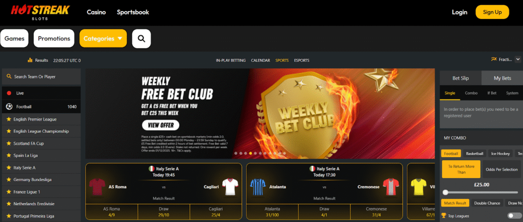 Hot Streak Key Sports Features