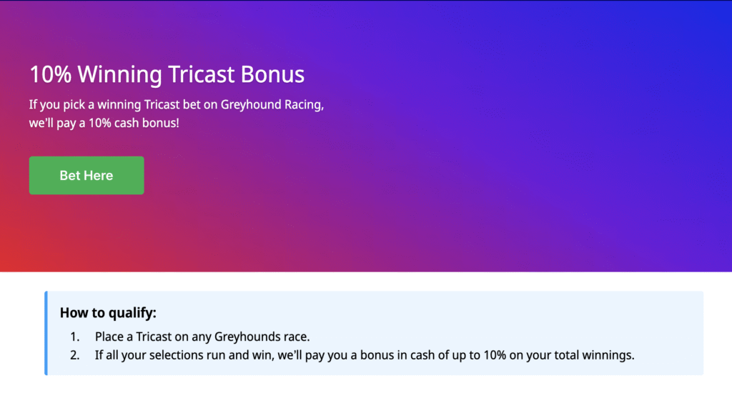 Winning Tricast Bonus
