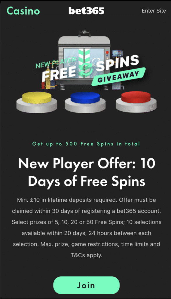 bet365 casino welcome offer