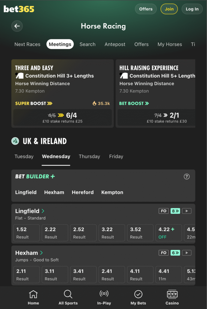 bet365 horse racing