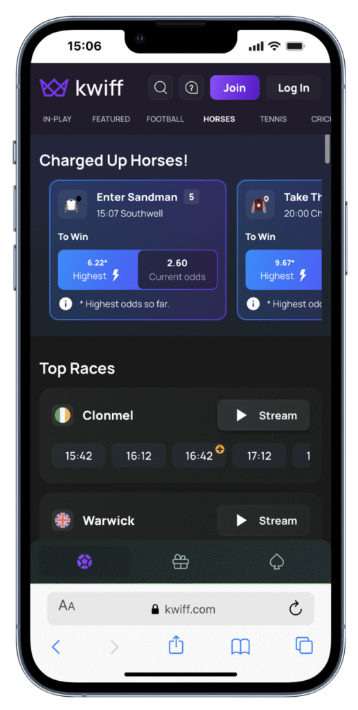 kwiff horse racing betting