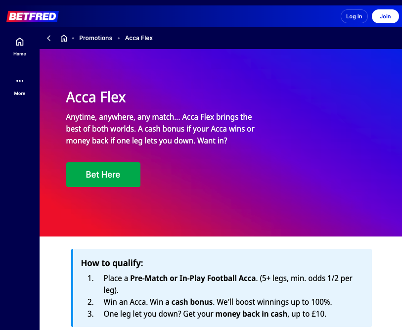 betfred acca flex existing customer offer