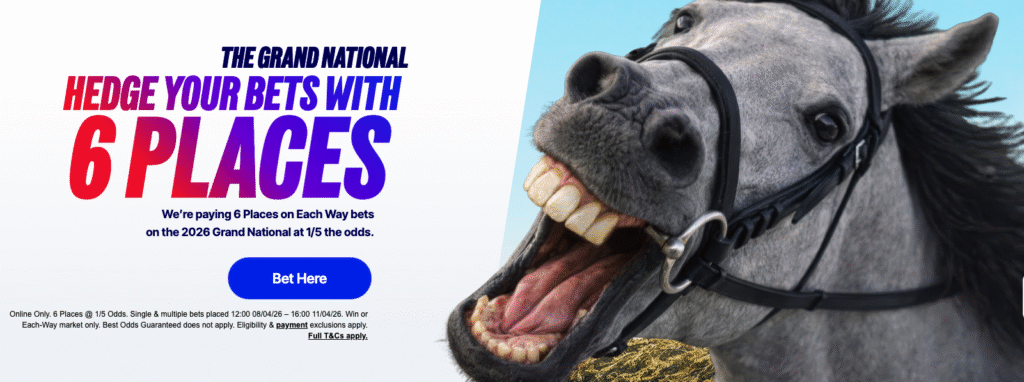 betfred 6 each way bet offer for grand national