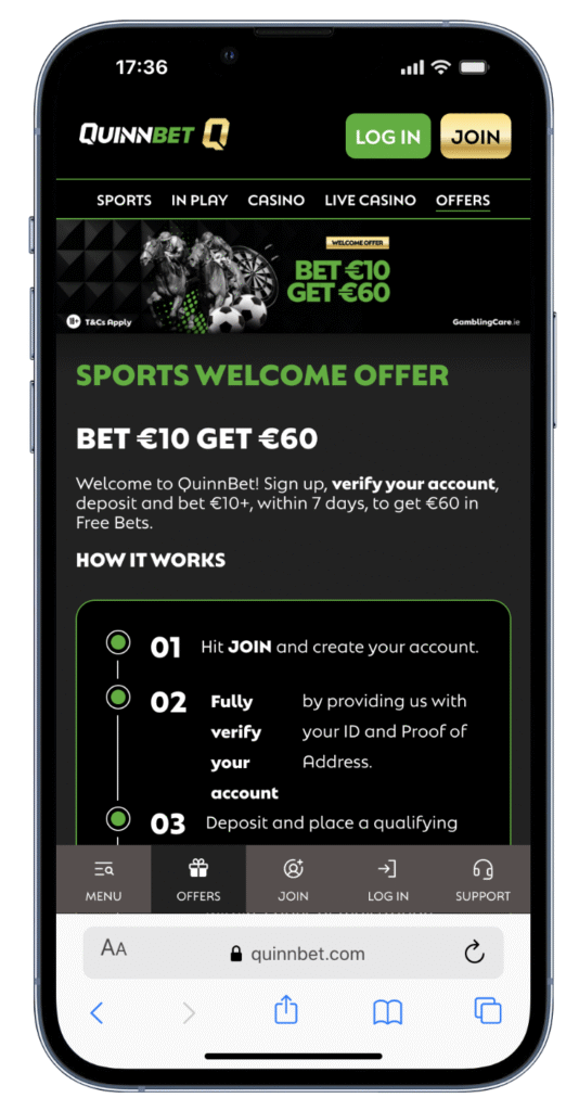 quinnbet welcome offer