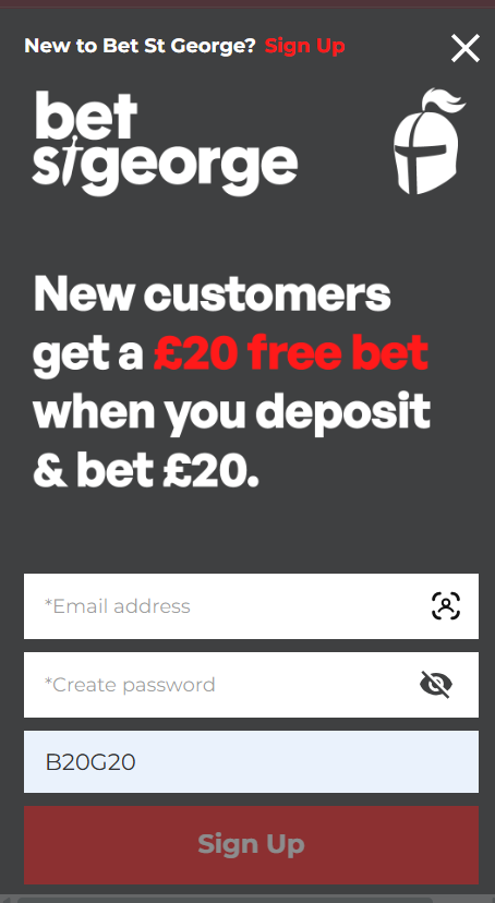Bet St George sign up offer