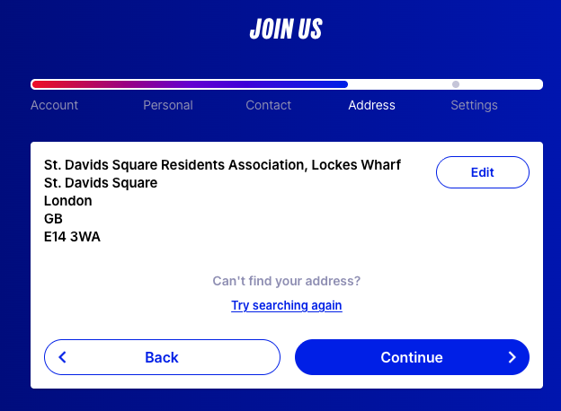 betfred registration form step 3
