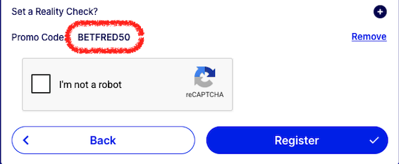 betfred registration form last step code