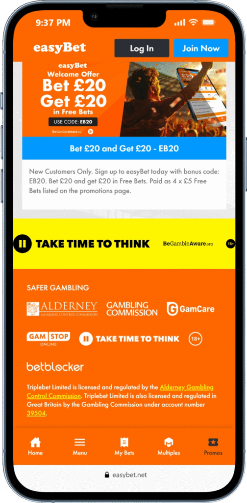 What is the easyBet Registration Bonus?