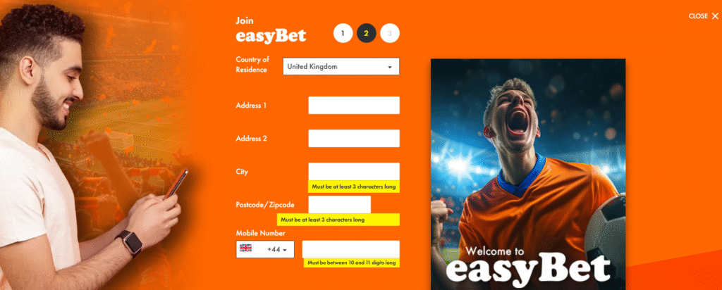 Verification of the easyBet Account