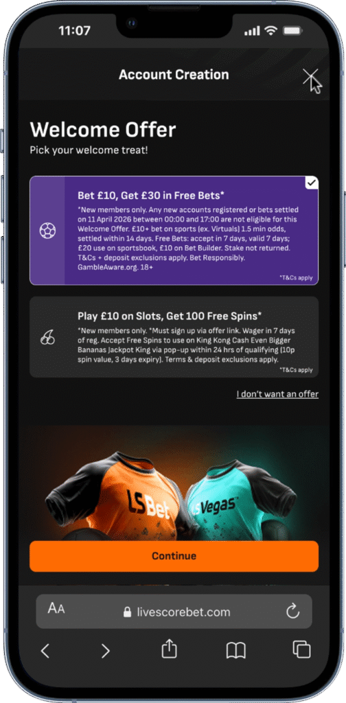 Livescore Bet Sign Up Offer