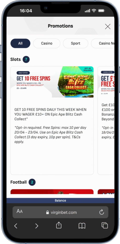 VirginBet Sign Up Offer