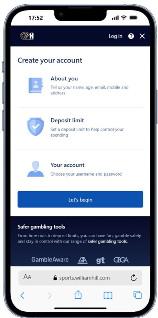 william hill create your account