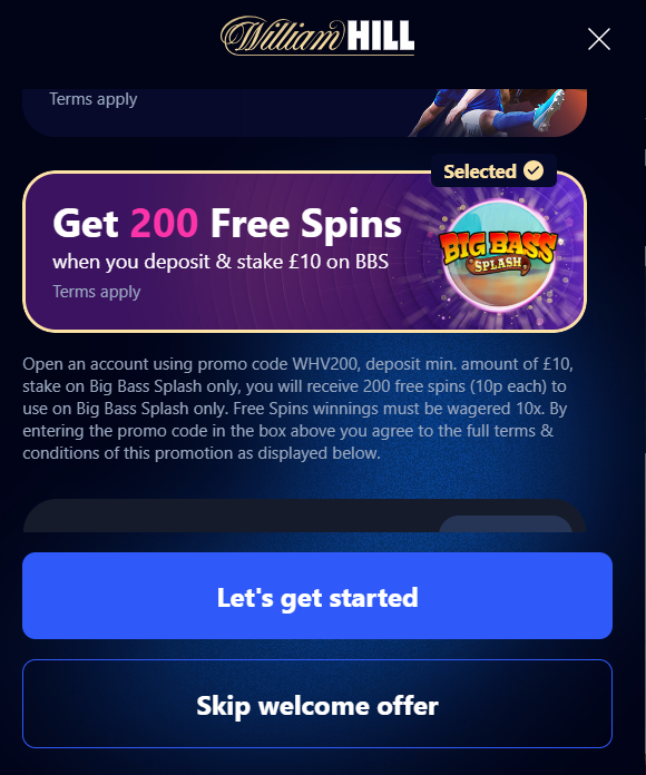 William Hill Promo Code