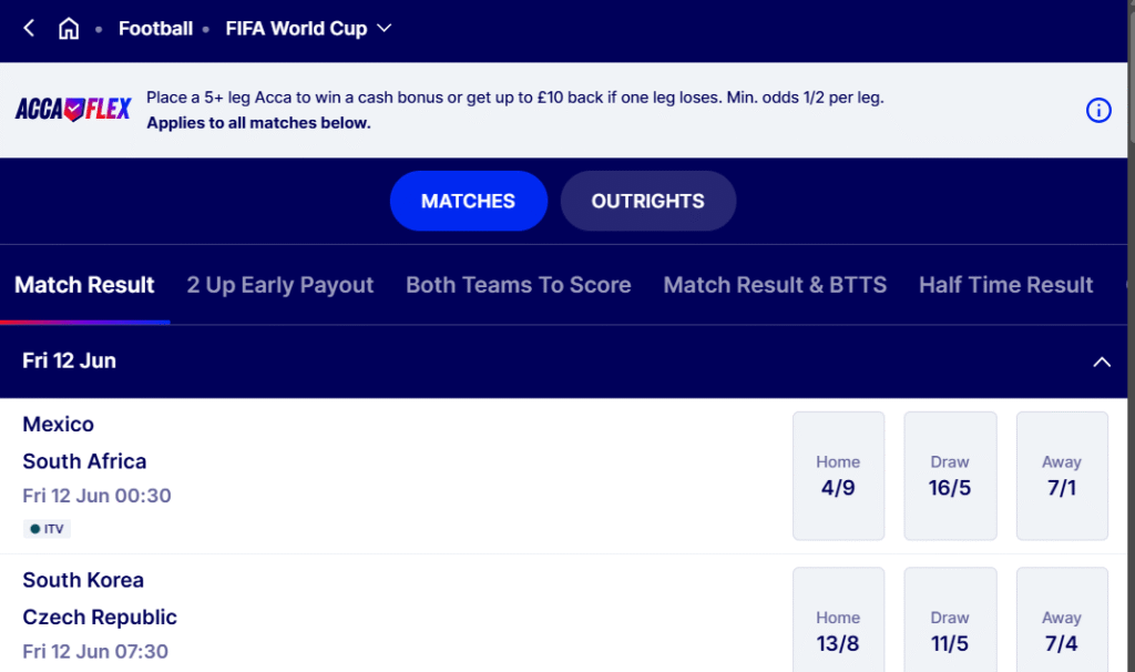 Betfred World Cup promo code