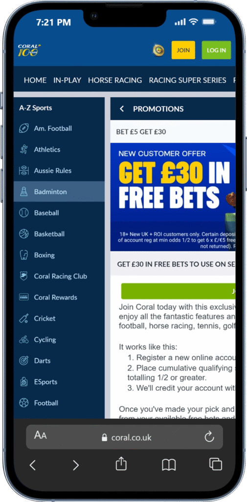 Coralsign up offer