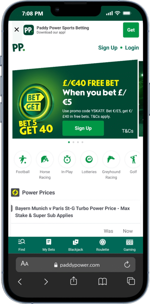Paddy Power sign up offer