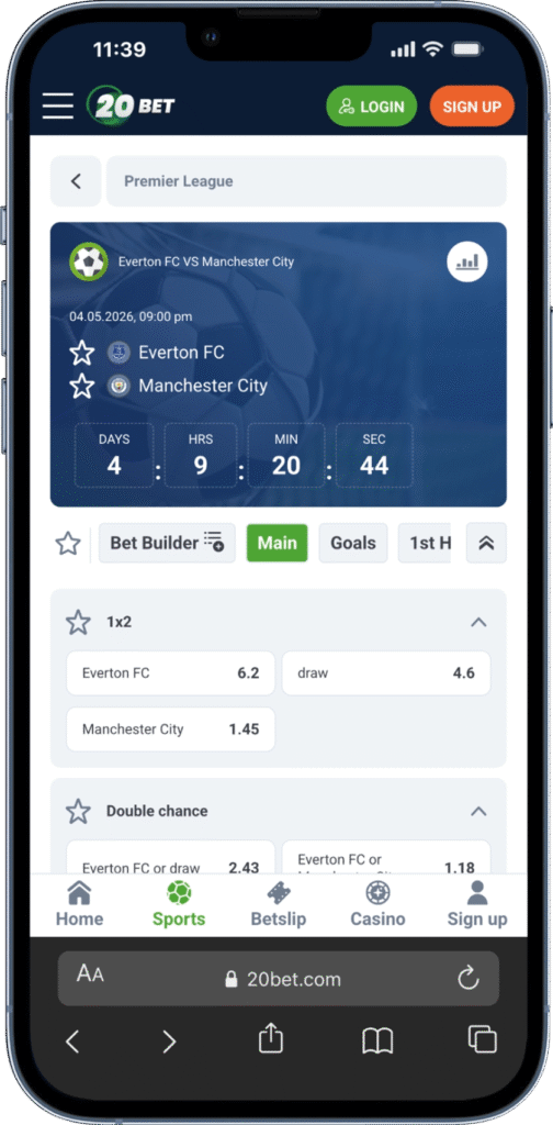 20bet Promo Code