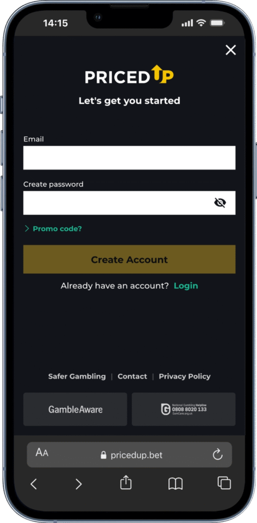 PricedUp Review
How to Sign Up