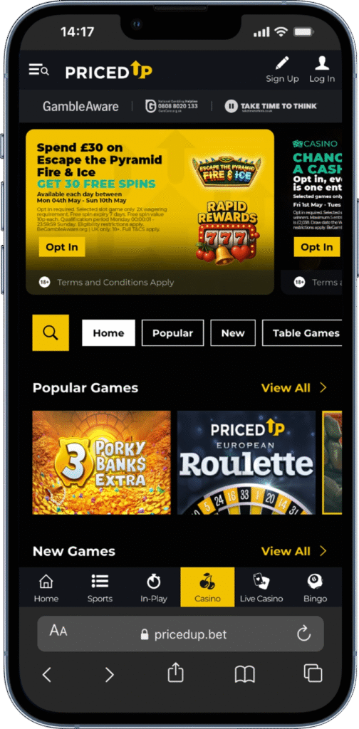 PricedUp Review
PricedUp Casino
