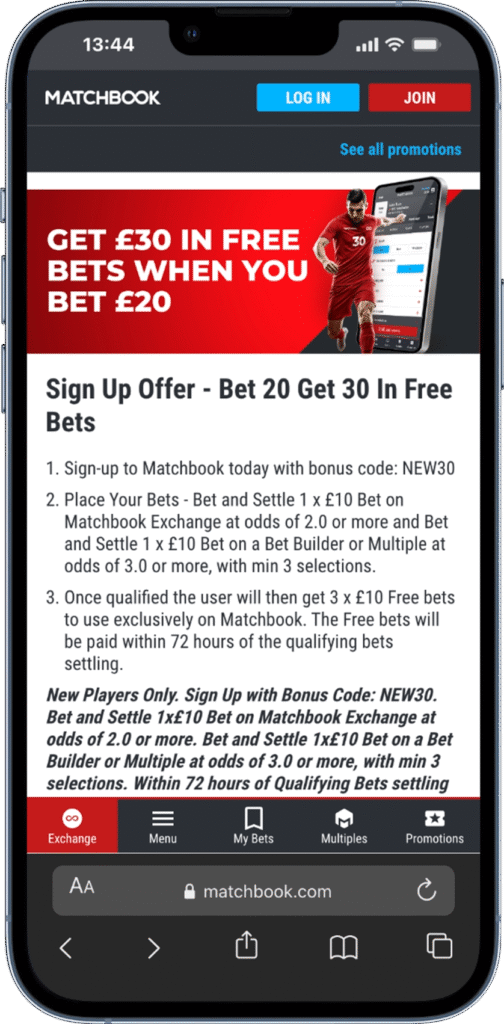 Matchbook Review
sign up offer