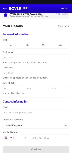 boylesports registration form