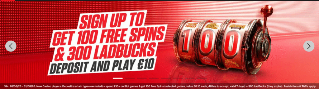 Ladbrokes 100 spin